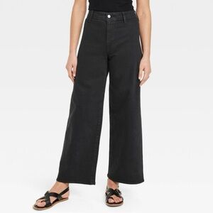 Universal Thread Charcoal Black Sailor Wide-Leg Ankle Jeans